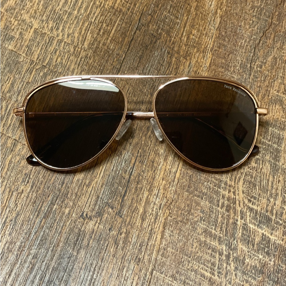 True Religion Rose Gold Women’s Aviator Sunglasses
